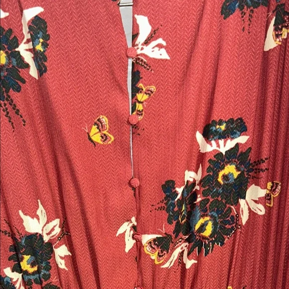 Free People “ All I got “ Rust Floral Maxi Dress size 10 worn once. - Picture 9 of 11